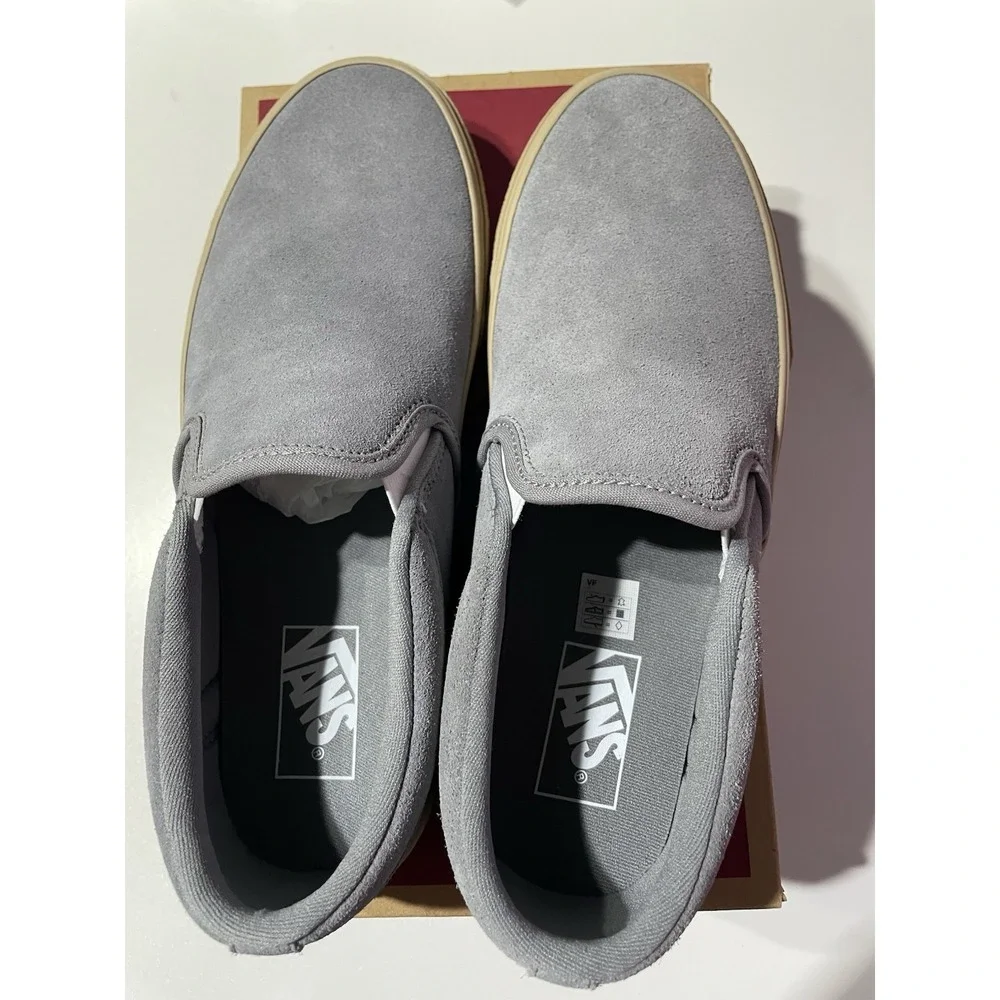 Vans Shoes Men's 8 Asher Crepe Frost Gray Slip On Sneakers Suede Casual